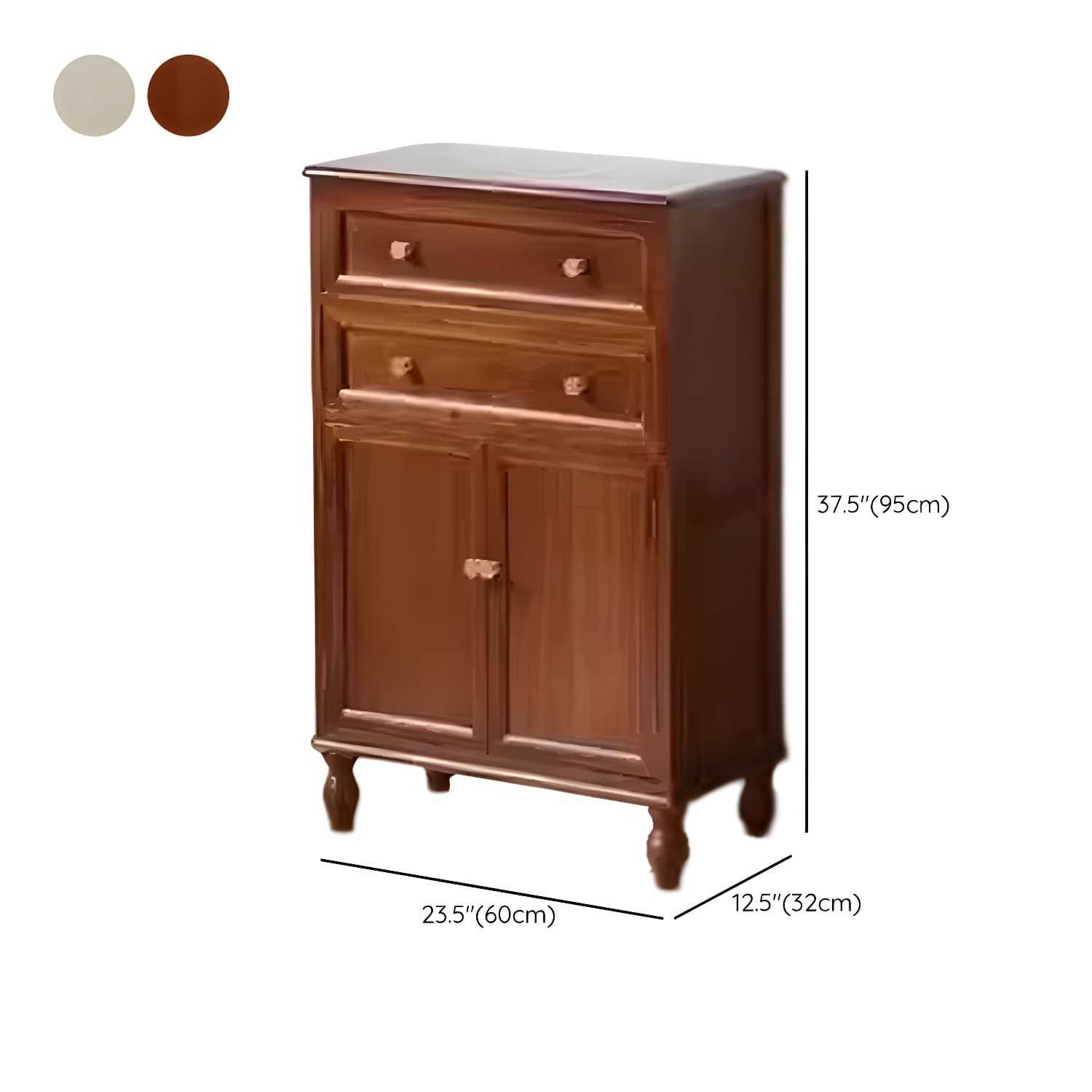 Mid-Century Modern Rectangular Wood Accent Cabinet with 1 Cabinet and Drawers - image 21