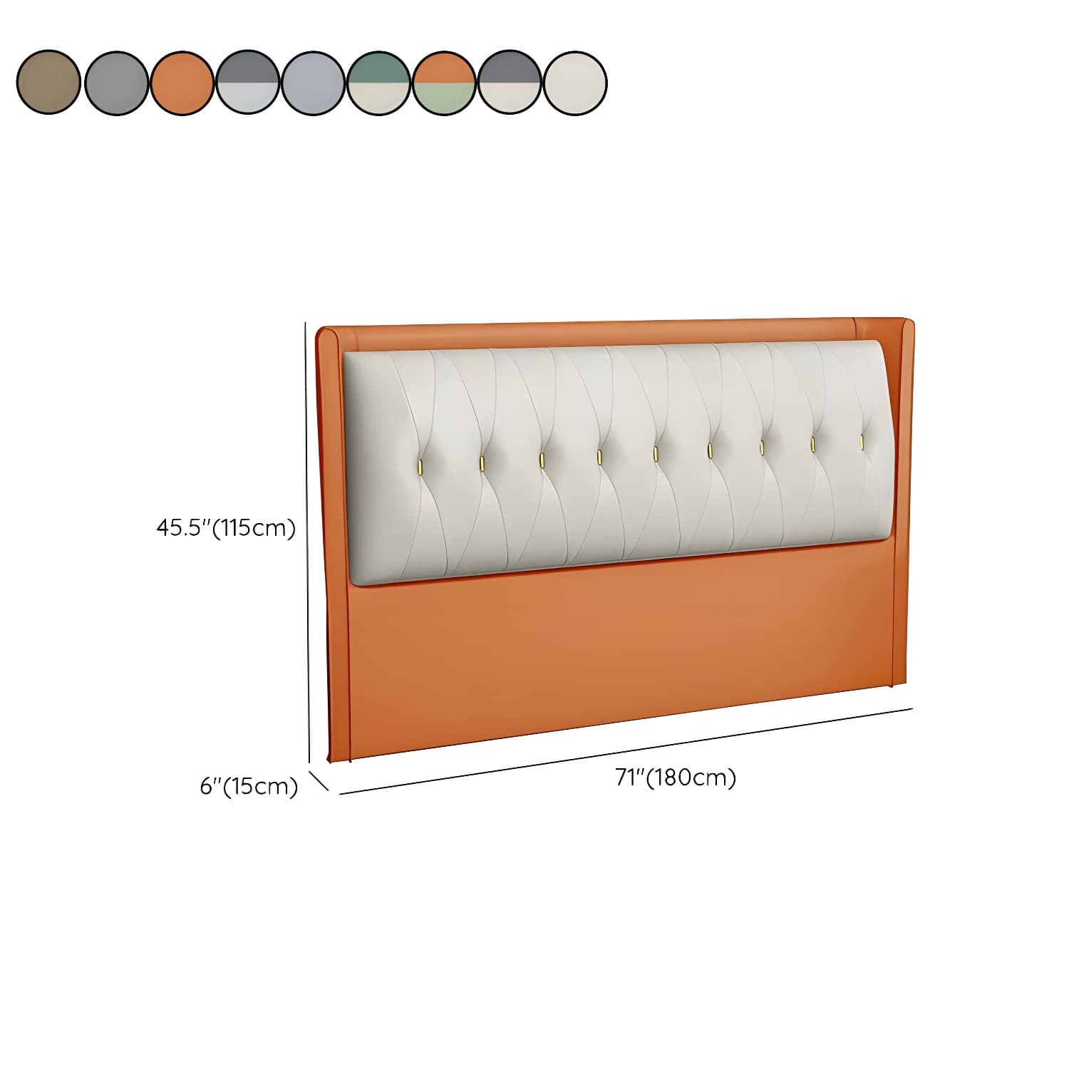 Contemporary Headboard Bed with Tufted Leather Upholstery in Rectangular - image 27