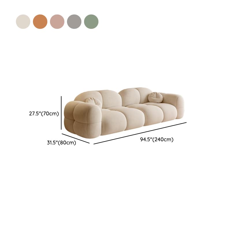 Contemporary Solid Color Tear Resistant Standard Sofa in Gray/Emerald Green/Ivory for 5/for 4/Seats 3 with 2 Pillows - image 11