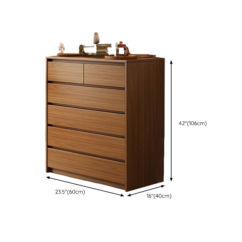 Elegant Brown Wood Double Dresser with Drawers, Modern Style - image 18
