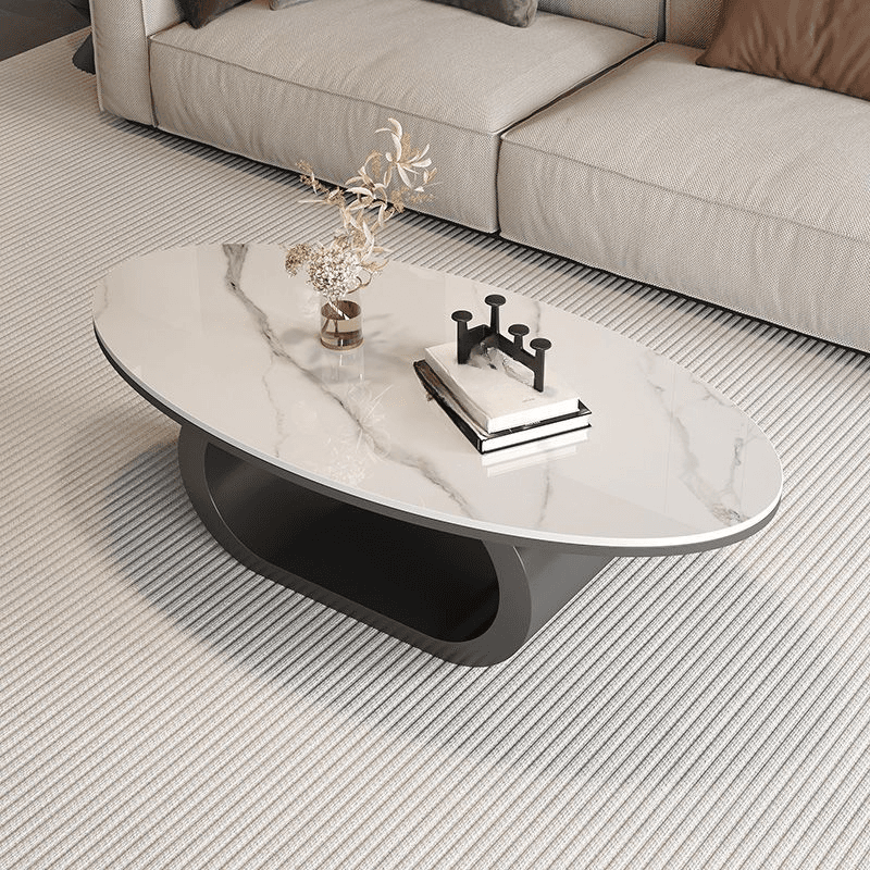 Oblong Board Game Coffee Table with Repository and 1 Shelf