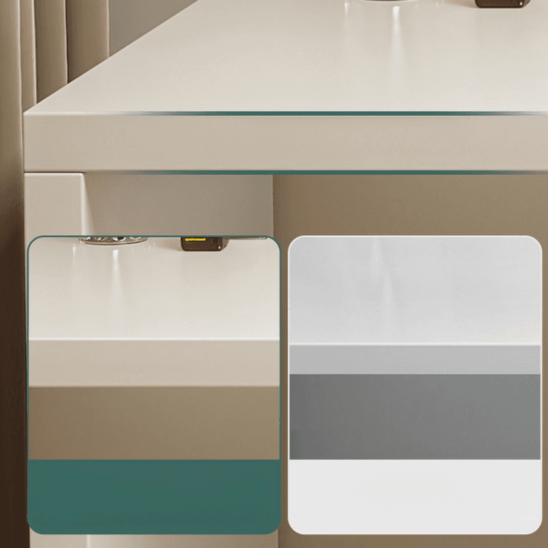 Chalk Modish Wood Makeup Vanity with Standard Length and Non-Upholstered Chair(s) - image 12
