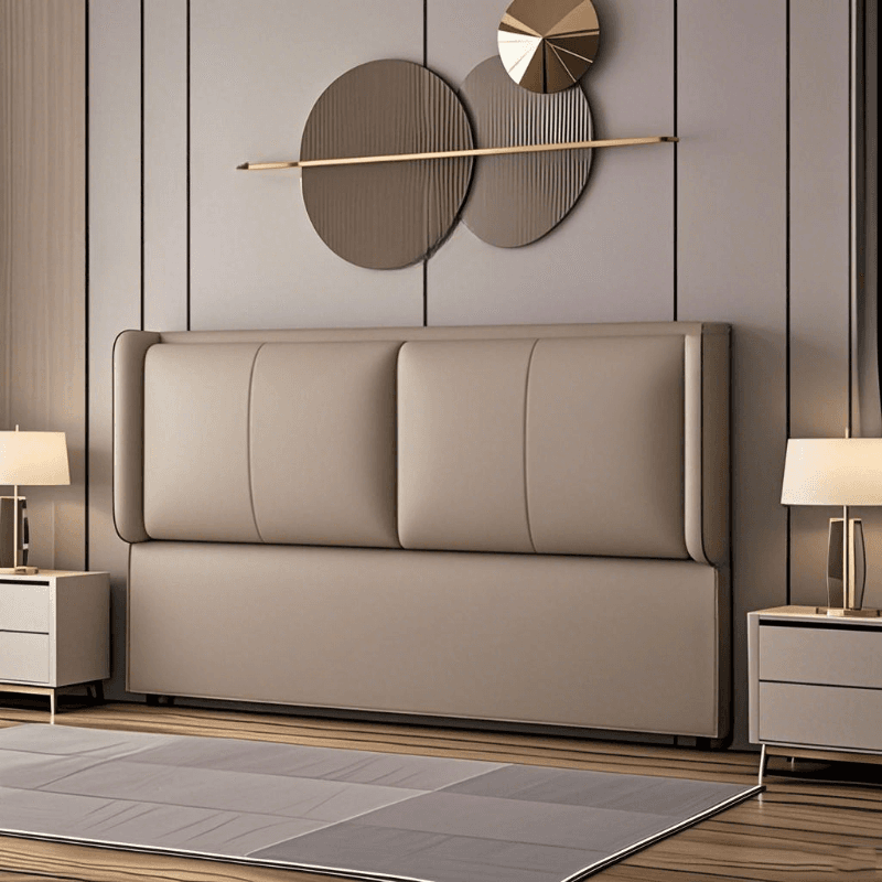 Simplistic Style Wingback Headboard in Pine Wood with No Distressing, Rectangular Shape for King/Queen/Full Bed, Featuring Sponge Upholstery and Standard Height - image 3