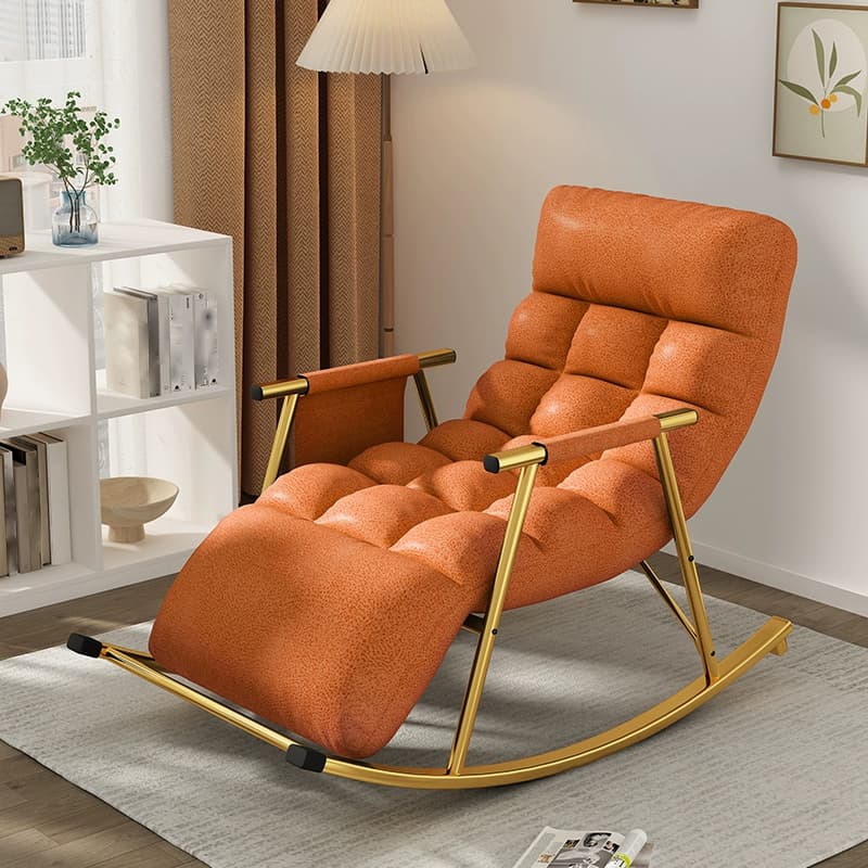 Chic Indoor Modern Rocking Chair - Upholstered, with Tuft and Track Arms, Seats One - image 13