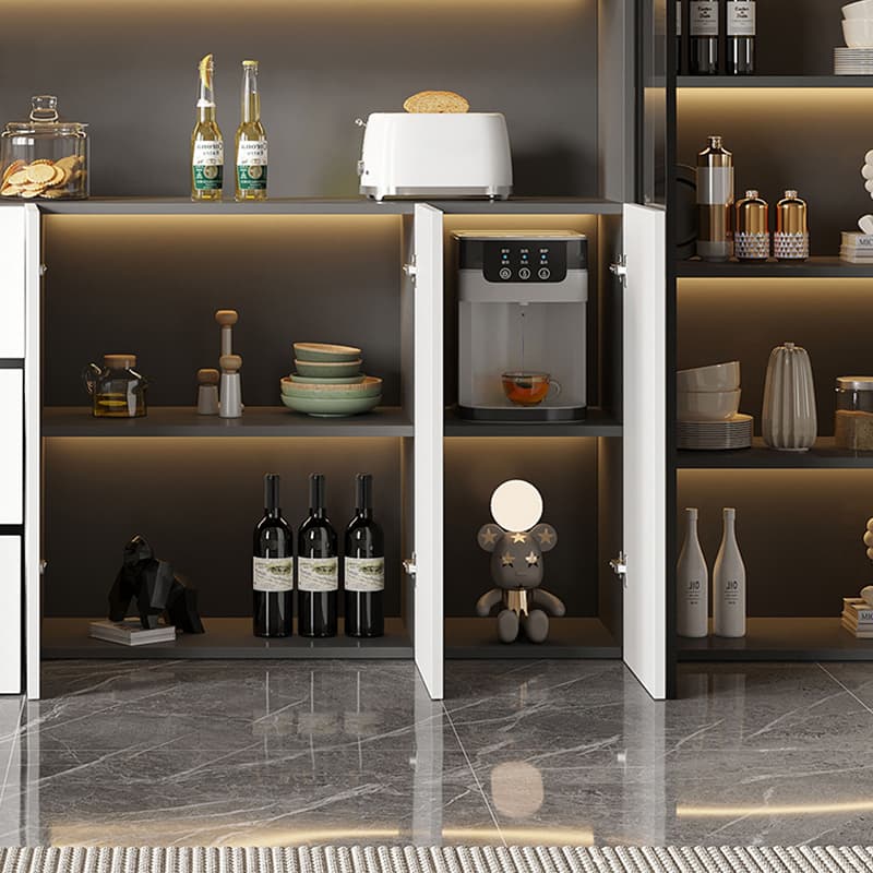 White Modern Buffet Cabinet with Cabinets and Shelves, Full Assembly Needed - image 7