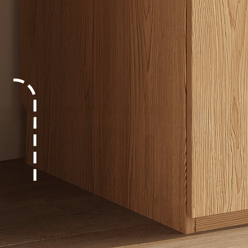 Natural Finish Minimalist Oak Wood Cabinet Armoire with Soft Close Drawer, Soft Close Door, Interior Shelves, and Clothing Rod - image 7