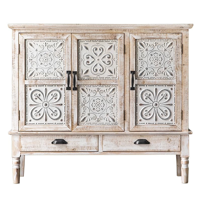 Old School Independent Accent Cabinet with Antiqued Wood - image 7