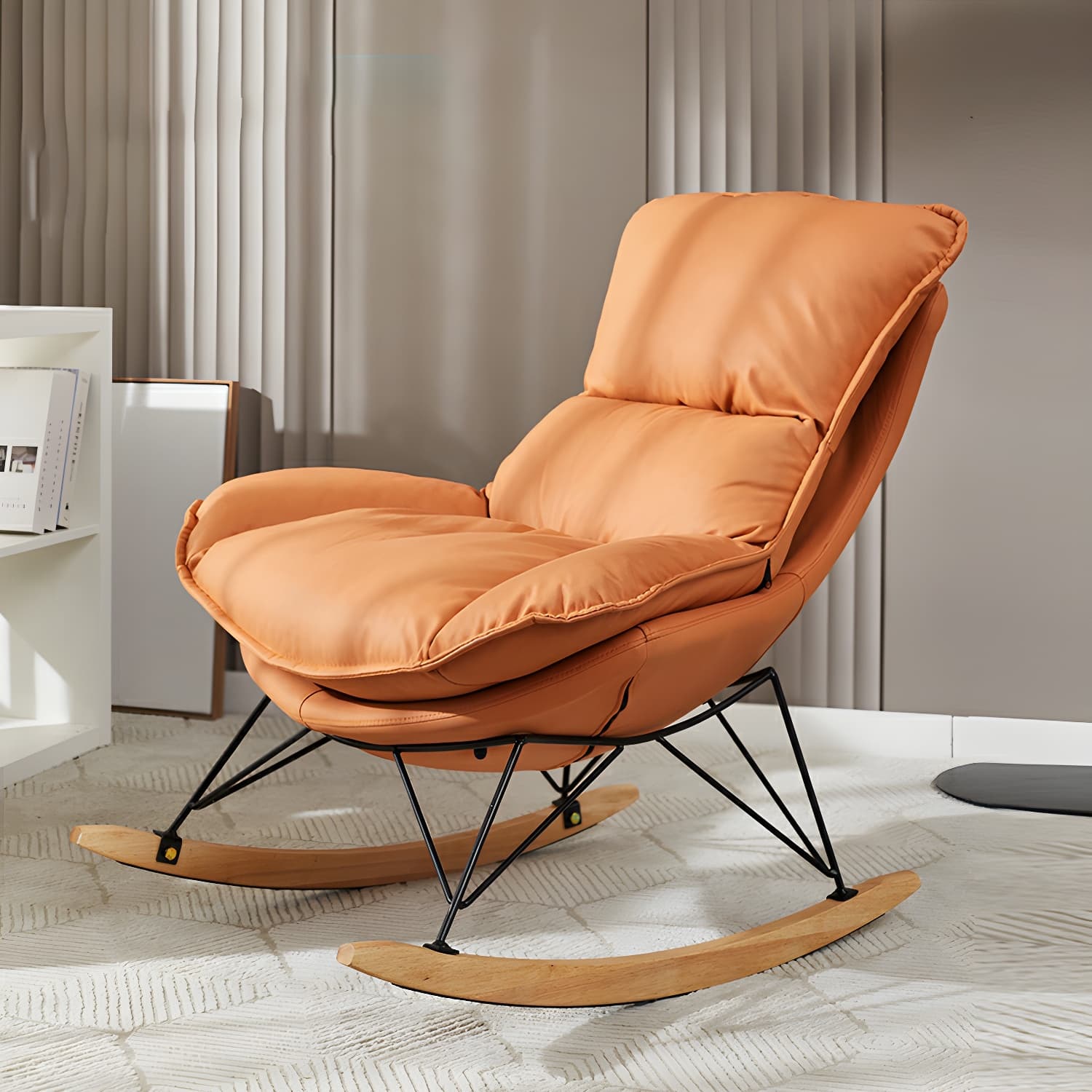 36" Wide Upholstered Removable Rocking Accent Chair with Light Legs - image 6