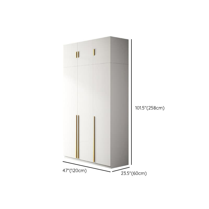 Simple Lumber White Wardrobe Armoire with Interior Shelves & Clothing Rack & Soft Close Drawer & Soft Close Door - image 22