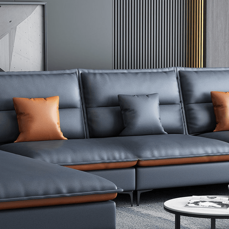 Casual Straight Stain Resistant Sofa in Dark Grey with Horizontal Orientation, Sponge Seat Fill, and Square Arm - image 6