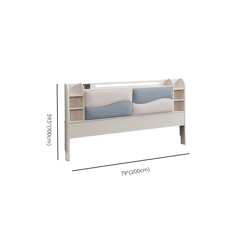 Simple Free-standing Standard King(76"W x 80"L)/Queen(60"W x 80"L)/Full(54"W x 75"L) Panel No Distressing with Shelves Included and Illumination Light in Timber - image 18