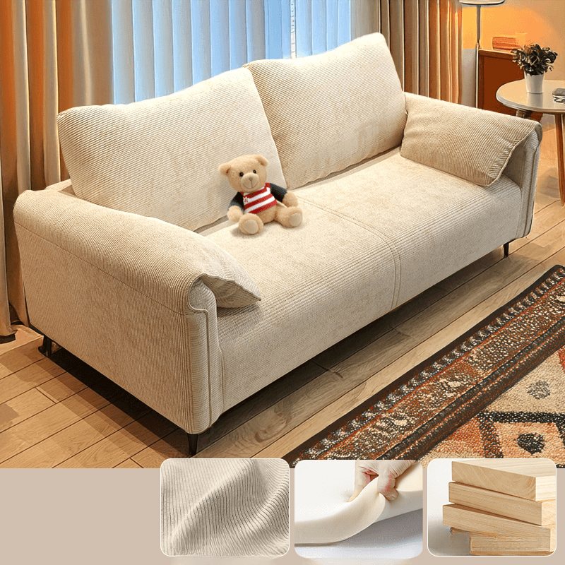 Modern Solid Color Tear Resistant Standard Sofa/Loveseat in Black/Ivory for 3-seater/Seats 2 - image 3