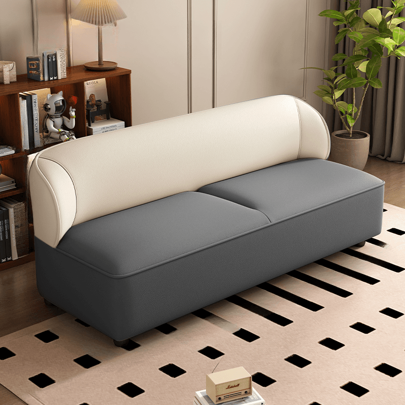 Contemporary Modern Solid Color Scratch-durable Loveseat in PU Leather, 2-Seater with 1 Pillow - image 3