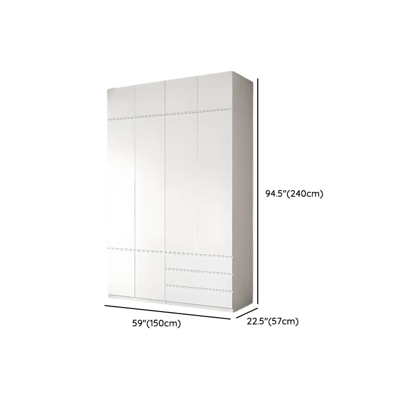 White Contemporary Alloy Cabinet Armoire with 3/6/9 Drawers, Flexible Shelf, and Hanging Rod - image 43