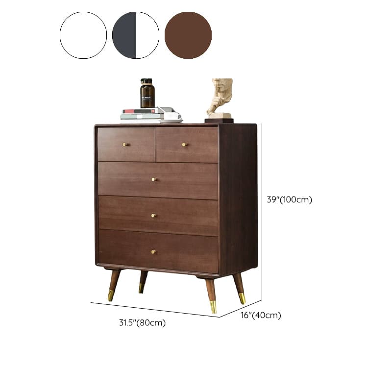 Five-Drawer Wooden Dresser, Natural Color, Modern Design, 50in Length, Pre-Drilled - image 23