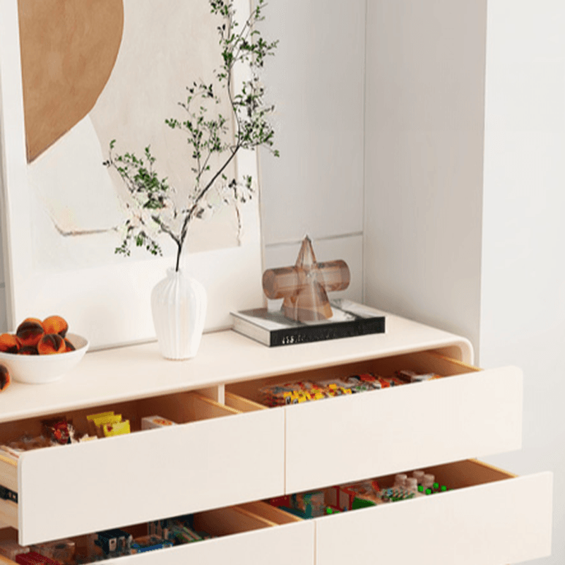 Chalk Minimalist Hardwood Console Dresser with 6 Drawers, Horizontal Orientation - image 6