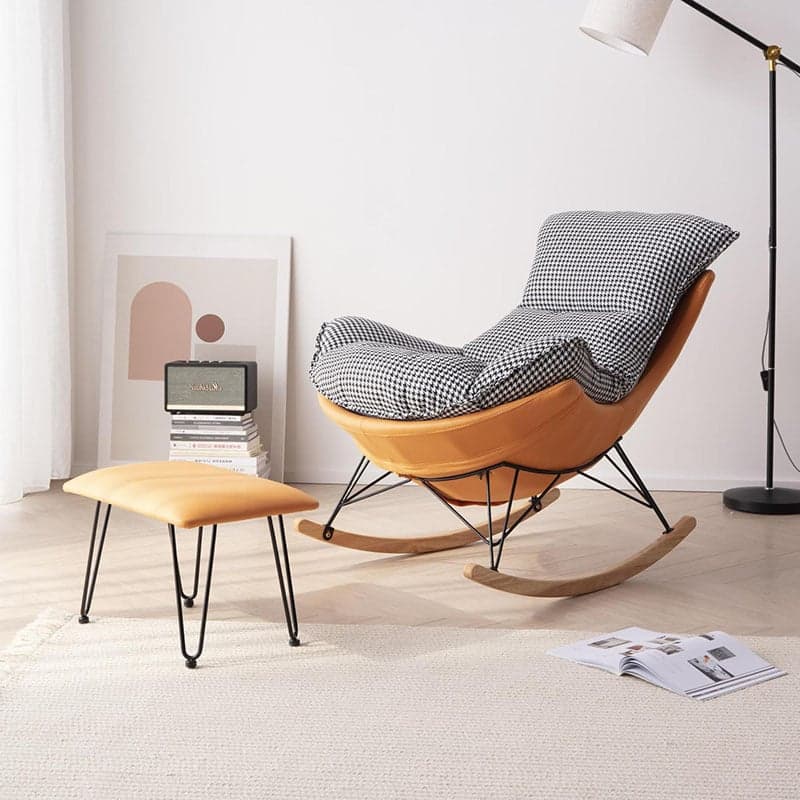 Modish Alloy Rocking Accent Chair, Upholstered - image 8
