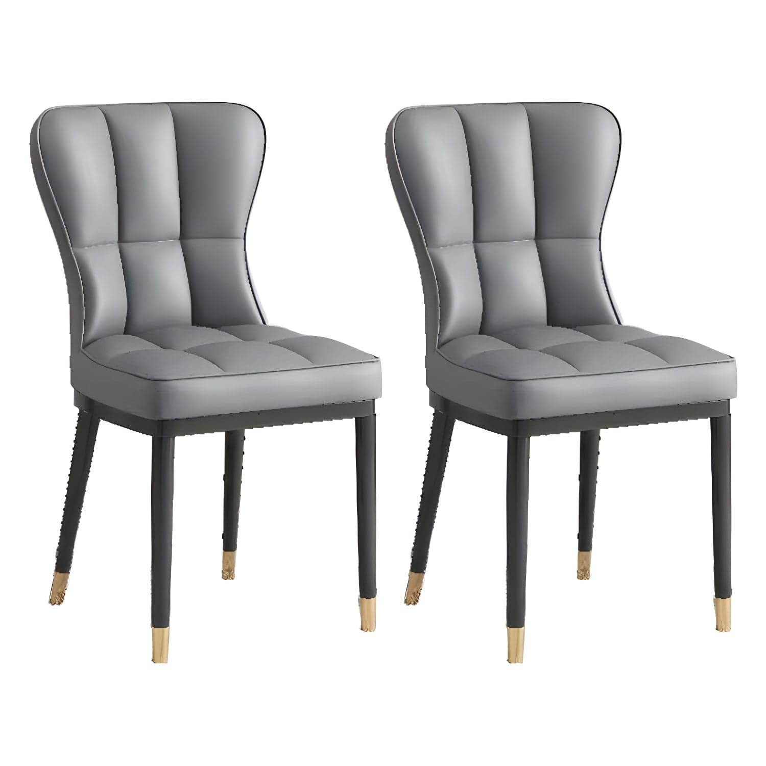 Wingback Faux Leather Side Chair with Standard Back Heights and Metal Legs in Kitchen & Dining - image 4