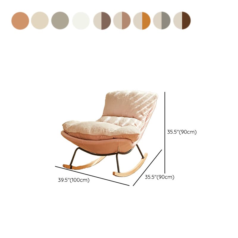 Stylish and Comfortable Modern Upholstered Rocking Chair with Natural Wood Legs - image 19