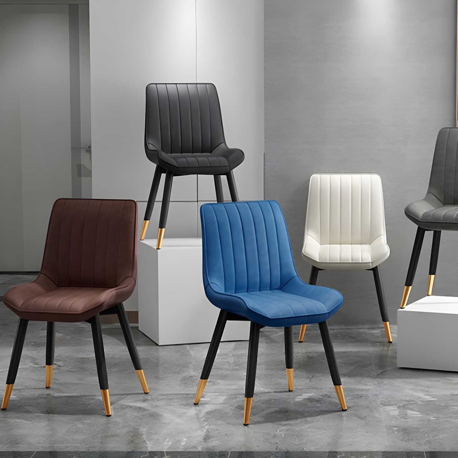 Glam Faux Leather Dining Chair Parsons Chair in Matte Finish for Home - image 18