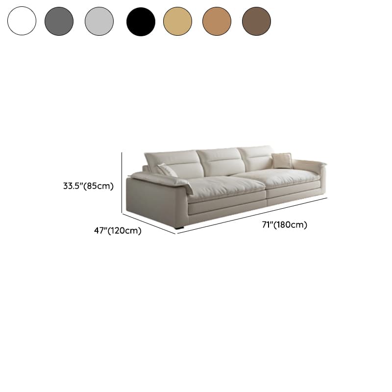 Modish Solid Color Water Resistant Standard Sofa in Light Gray/White/Light Brown with Seats 3/2-seater and 2 Pillows - image 16