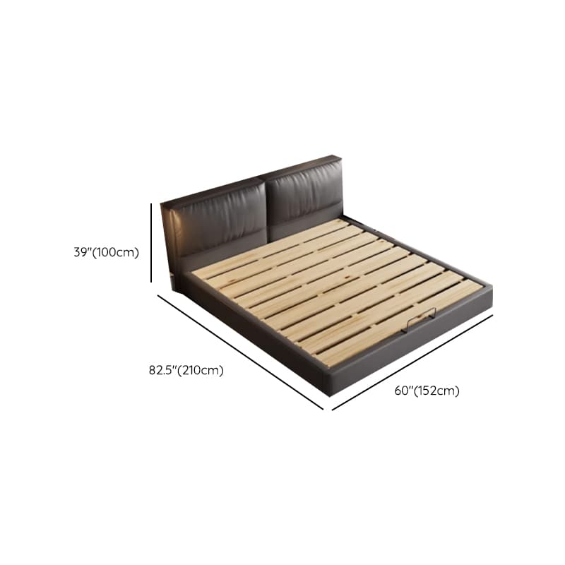 Light Gray Solid Color Storage Bed/Platform Bed with 3 Storage Boxes and Pine Wood Frame for Living Room - image 7