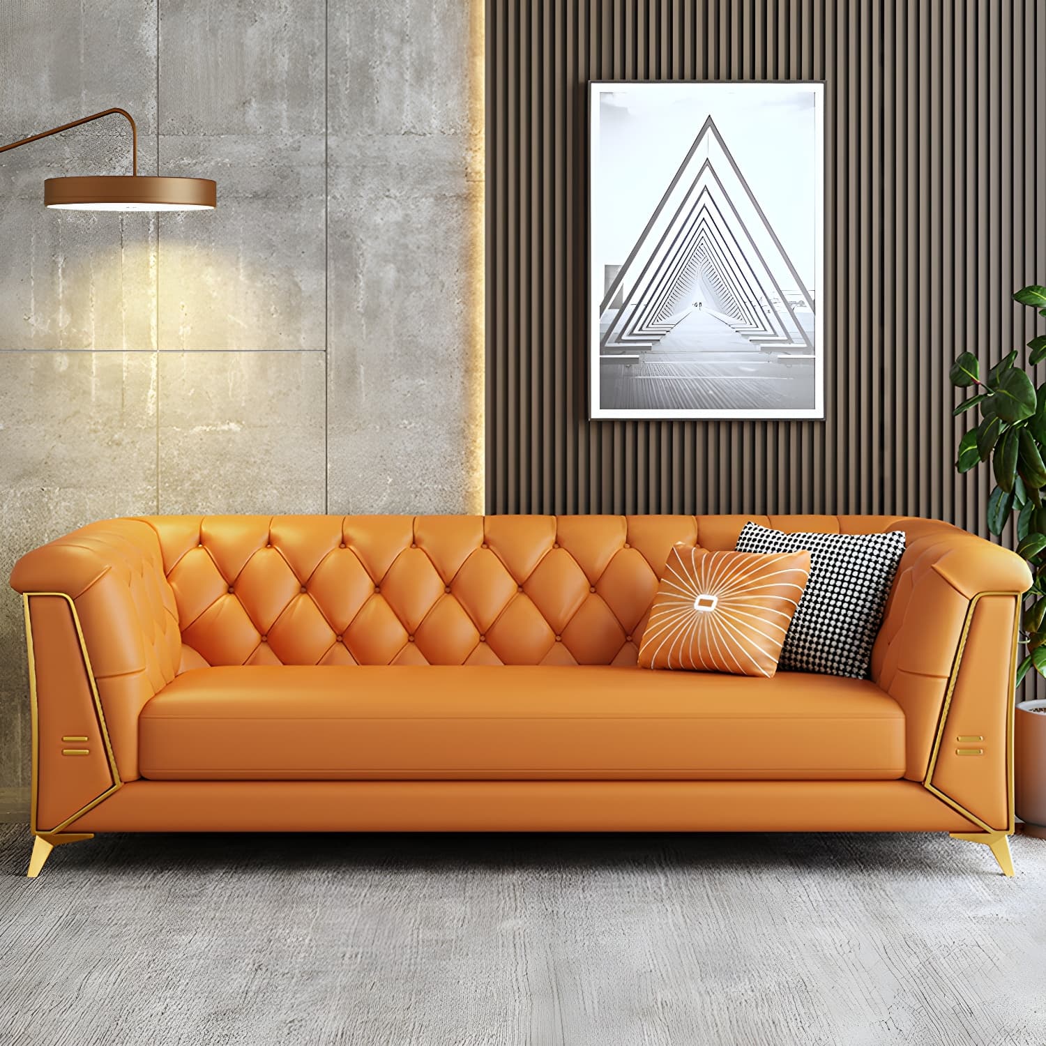 Glam Wood Frame Standard Sofa with Tuxedo Arms in Solid Color - image 19
