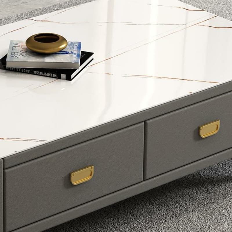 Modern Oblong Stone Coffee Table with Water and Scratch Resistant - image 15
