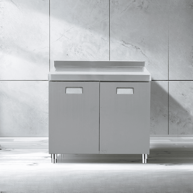 3 Doors/4 Doors/2 Doors Art Deco Chrome Narrow/Standard Sideboard with Metal Countertop, 1 Shelf, and Kitchen Cupboards - image 4