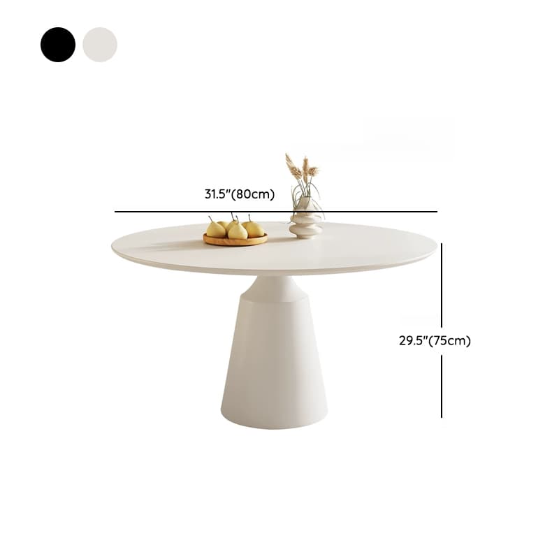 Scratch-defiant Fixed Circular Dining Table for 2 People/4 People with a Chalk/Charcoal Slate Stone Tabletop in a Contemporary Style - image 12