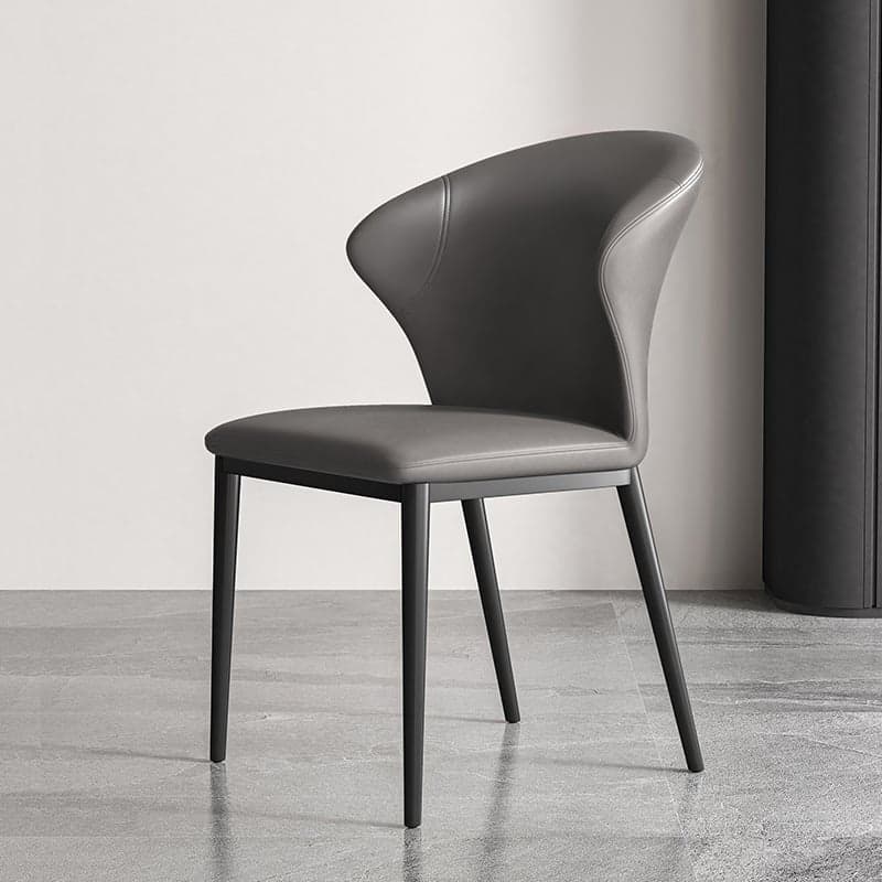 Modish Side Chair with Wing Chair Back, Padded Upholstery, Midnight Black Metal Legs - image 10
