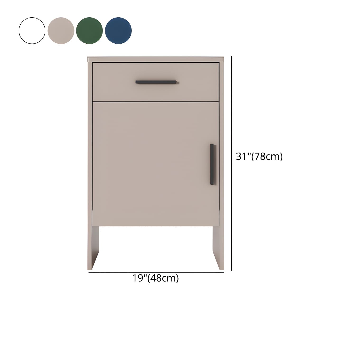 Modern Stone Top Accent Cabinet with Drawer Storage Cabinet 18.9" Long - image 16