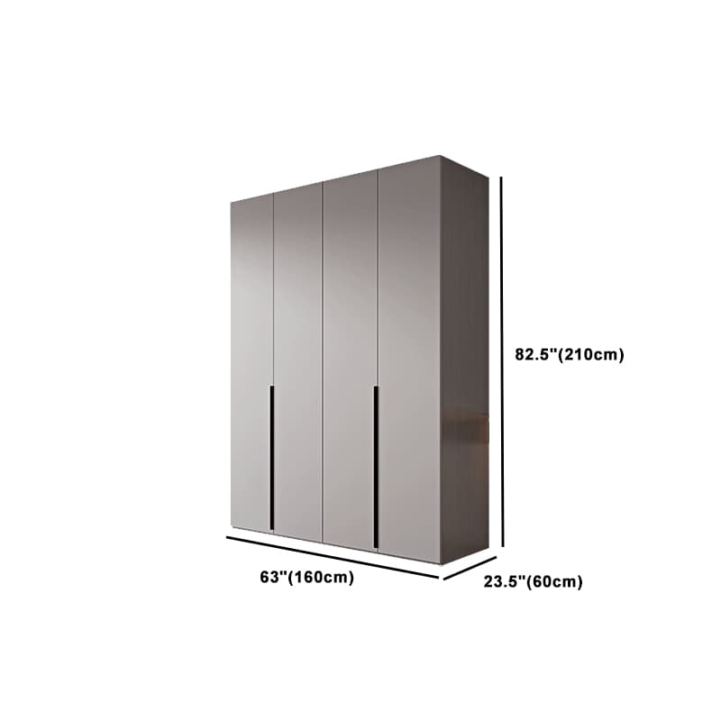 Trendy Grey Wooden Almirah with Clothing Rod, Interior Shelves, Soft Close Drawer & Soft Close Door - image 16