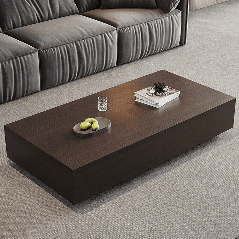 Solid Oak Wood Square Accent Table with 2 Drawers for Living Room - image 3