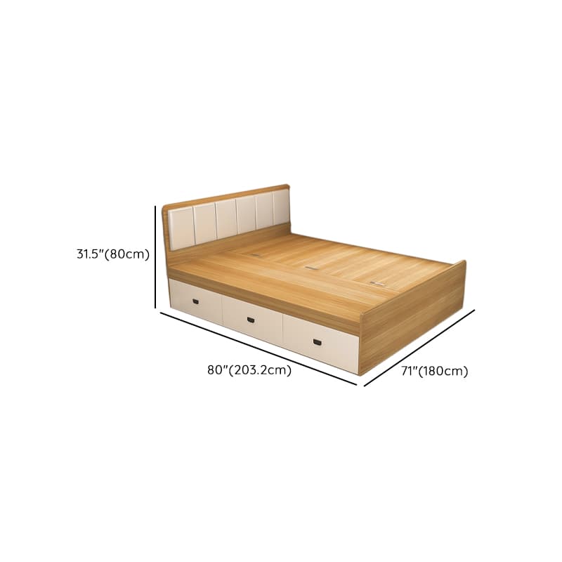 Natural Color Solid Color Storage Included Bed with 3 Storage Boxes for Bedroom - image 27