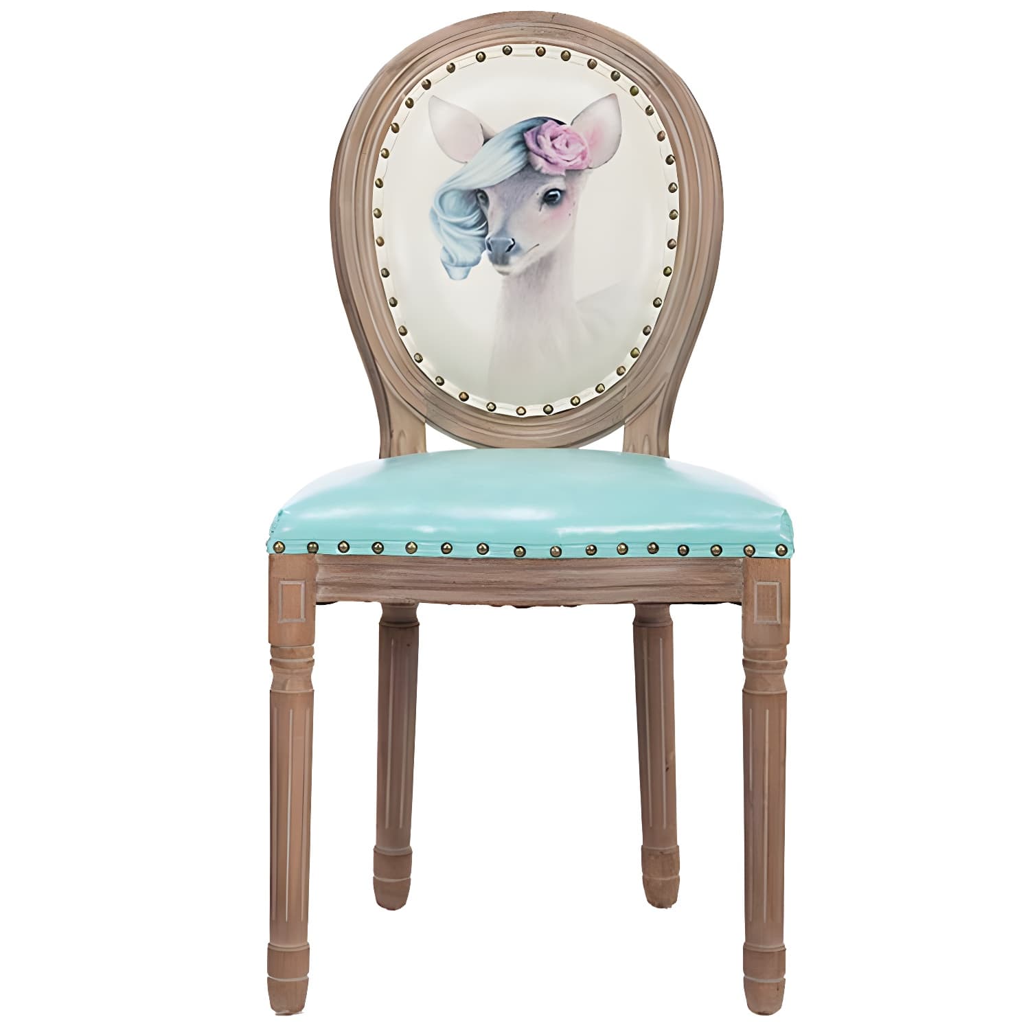 Solid Wood Country Style Dining Room Chair Matte Finish King Louis Back Side Chair - image 10