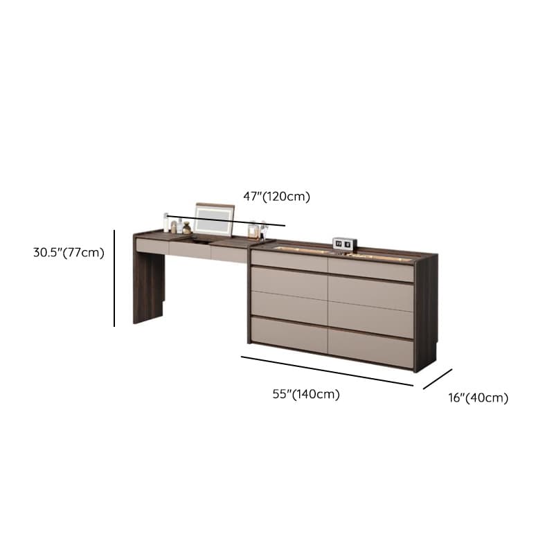 Multi-Purpose Vanity Set with 10 Drawers, Lighting, Push-Pull, 2-in-1 Functionality, Adjustable Touch and Brightness - image 11