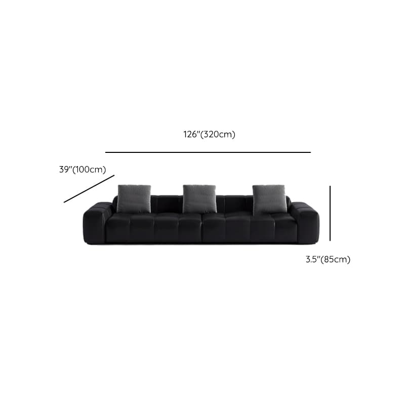 Tear Resistant Standard Sofa/Loveseat/Single Sofa in Midnight Black Genuine Leather - image 15
