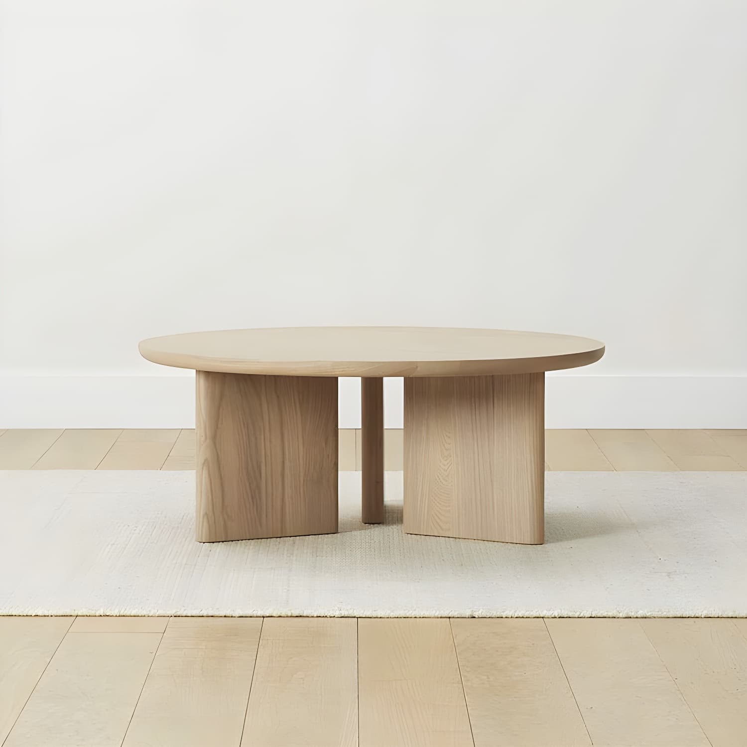 Contemporary Solid Wood Coffee Table Round Abstract Coffee Cocktail Table - image 6