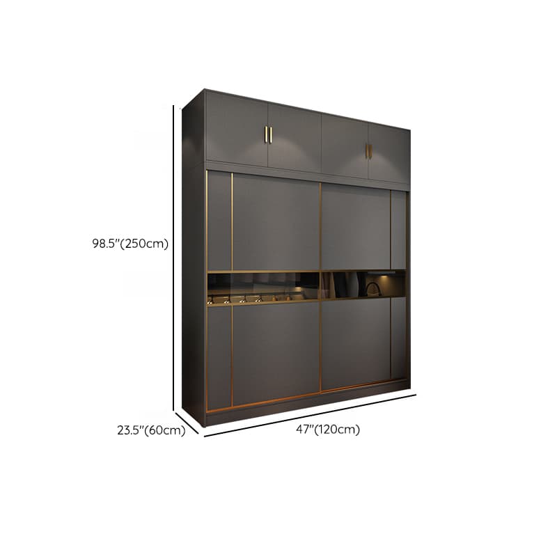 Unfixed Timber Wardrobe Closet in Graywash Wood with Gliding Soft Close Door and Soft Close Drawer in a Modern Style - image 11