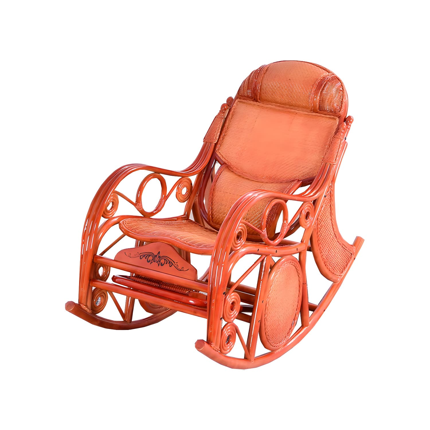 Espresso Rattan Rocking Chair Antique Reclining Rocker Chair 24.4" x 47.2" x 36.2" - image 18