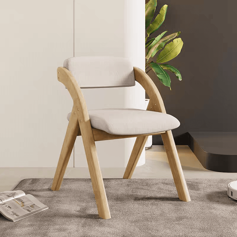 Casual Collapsible Side Chair with Midnight Black/Walnut/Wood Grain Rubberwood Legs and Upholstered Uncovered Back - image 9