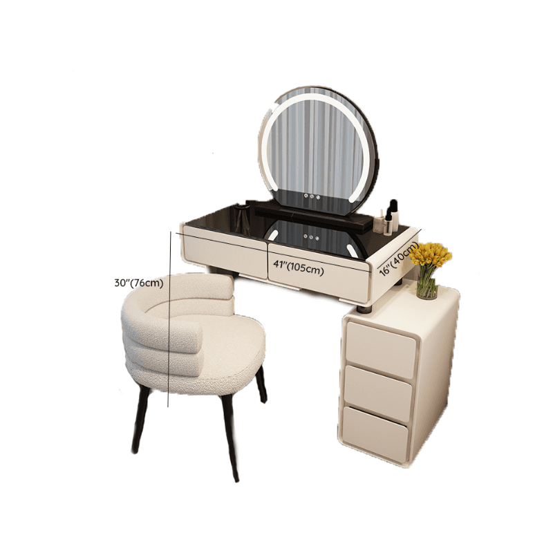 Standard/Small Lumber Vanity Set with 4/5 Drawers, White Seating, Mirror Lights, and Lighting System - image 12