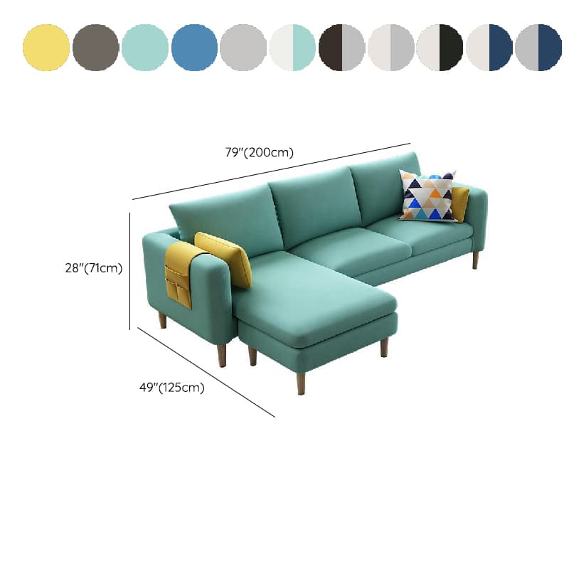 Simple L-Shape Reversible Sponge Cushioned Sofa Recliner 3 Person with Pillow Back & Square Arm - image 19