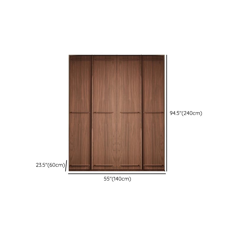Simplistic Wood Color Timber Wardrobe Closet with Soft Close Door, Interior Shelves, and Hanging Rod - image 24