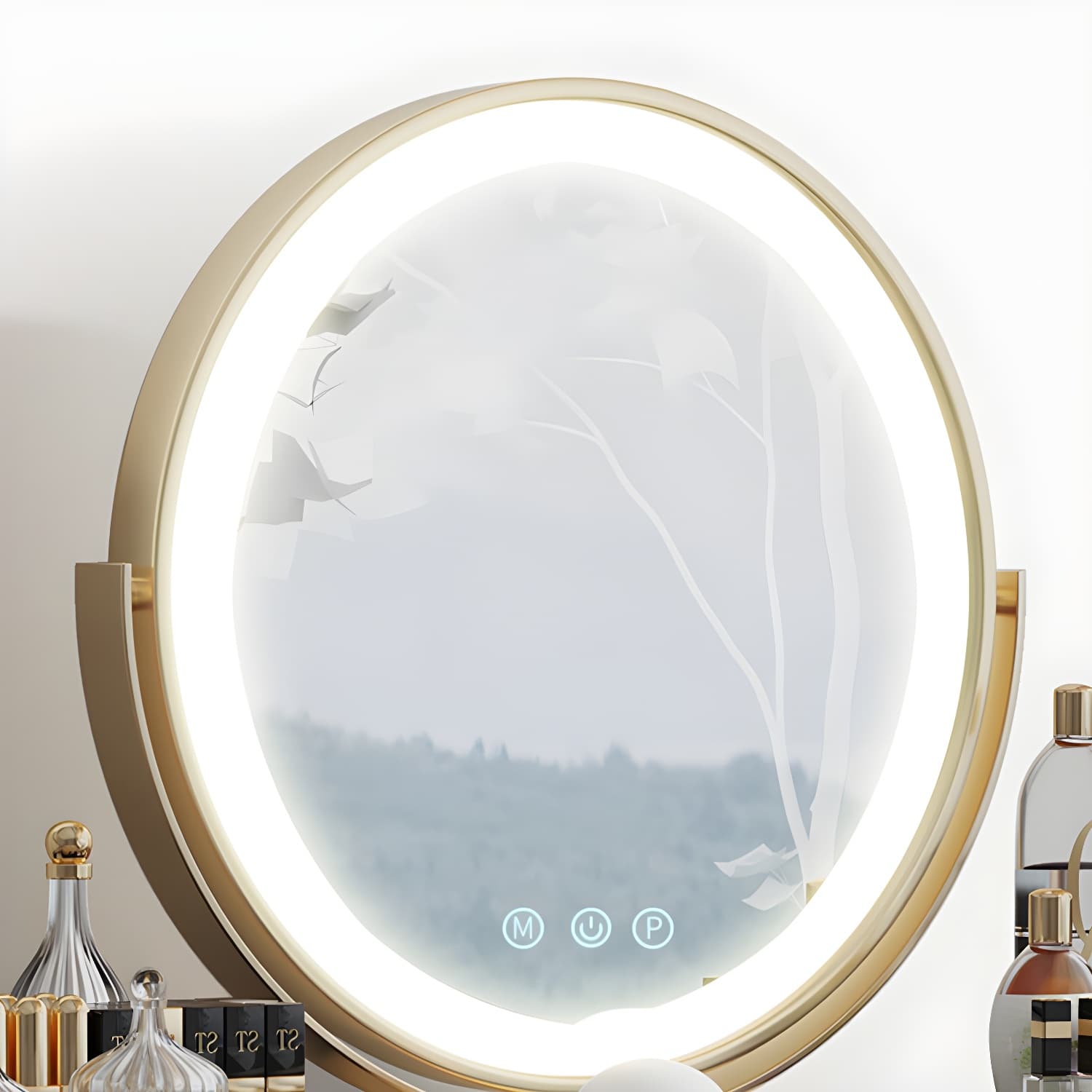 Luxurious Metal Make-up Vanity 4 Solid Wood Drawers Dressing Table - image 8