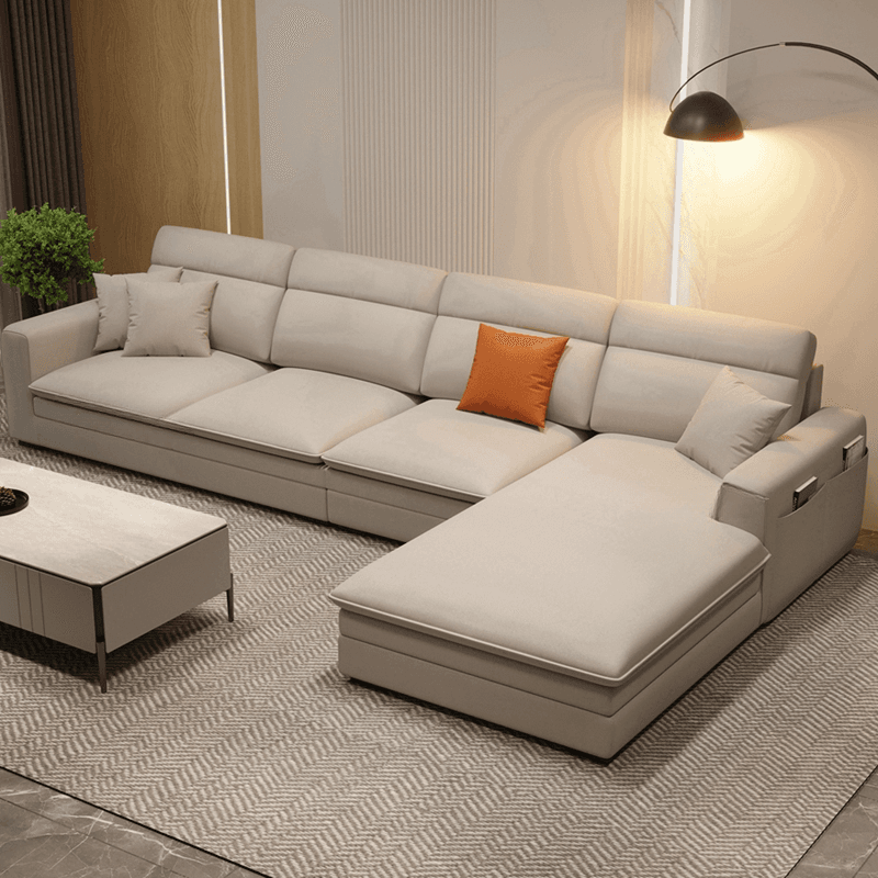 L-Shape/Straight Natural Wood Sofa Chaise/Sofa Couch with Concealed Support - image 10
