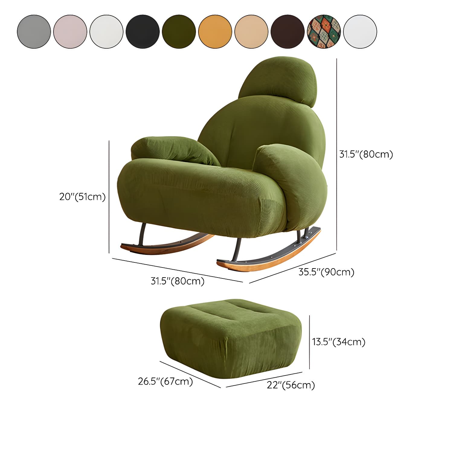 Rocking Accent Chair Solid Wood Contemporary Living Room Spindle - image 18