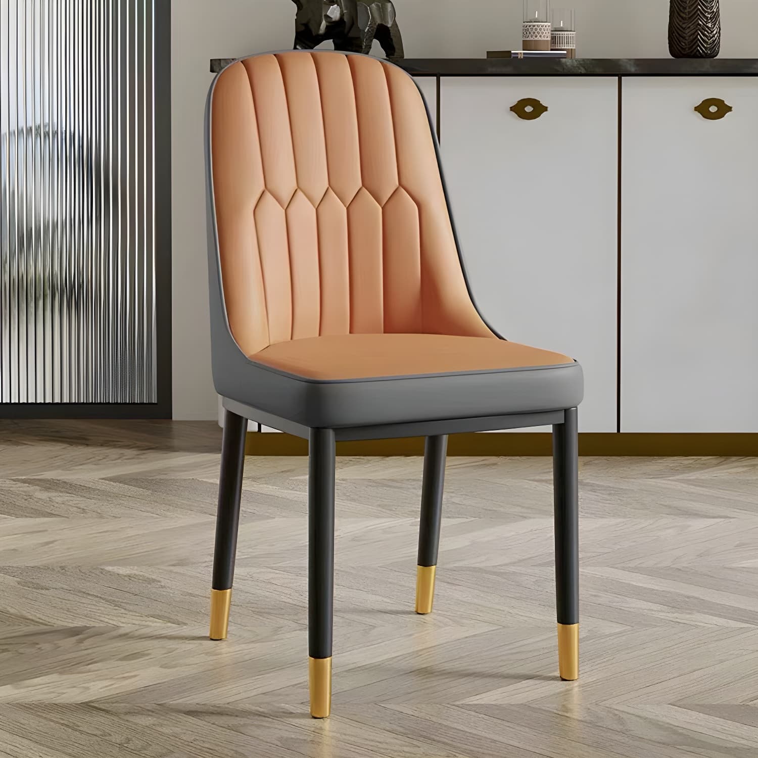 Modern Dining Room Armless Parsons Faux Leather Dining Side Chair - image 18