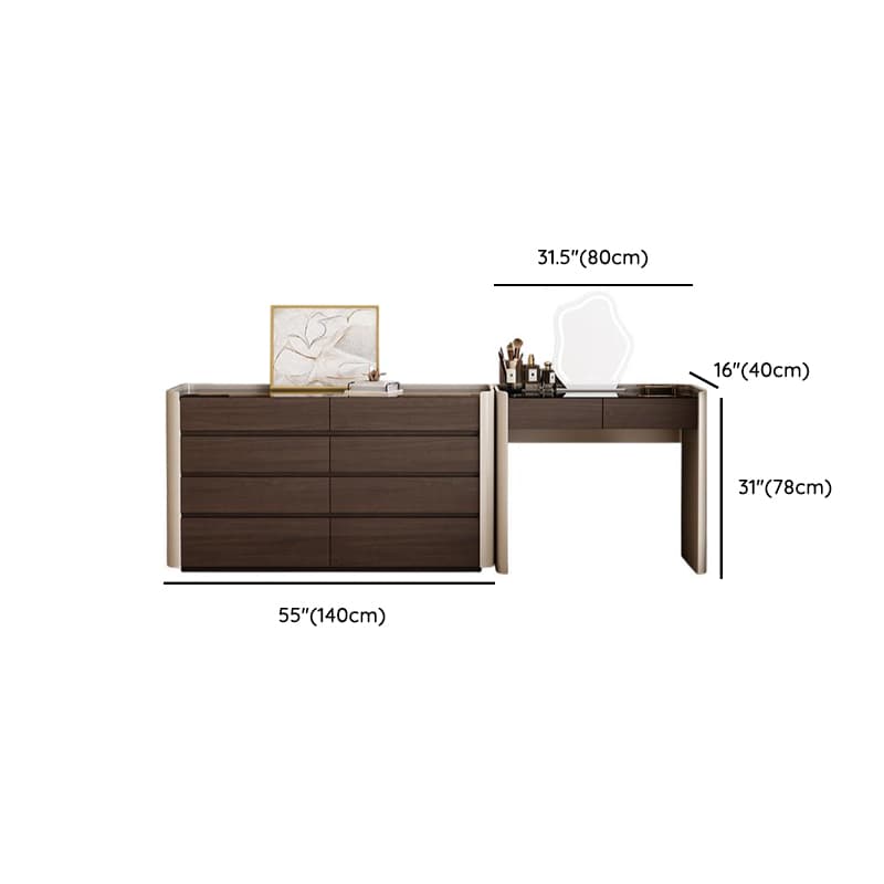 Auburn Multi-Purpose Vanity Set with 10 Drawers, Lighting, and 2-in-1 Functionality - image 13